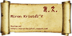 Miron Kristóf névjegykártya
